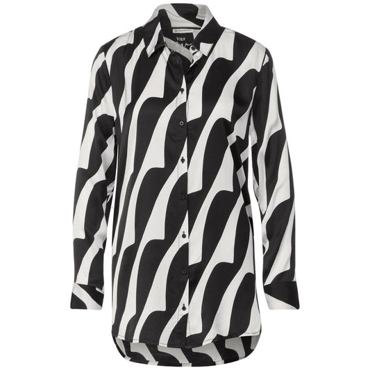 Street One Black And White Viscose Blouse