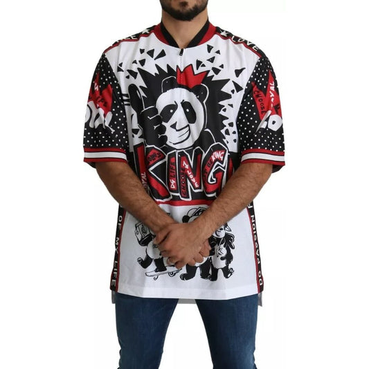 Dolce & Gabbana White King Panda Polyester T-shirt Top