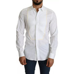 Dolce & Gabbana White Formal Tuxedo Dress GOLD Shirt