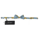 Dolce & Gabbana Light Blue Banana Print Silk Men Neck Bow Tie