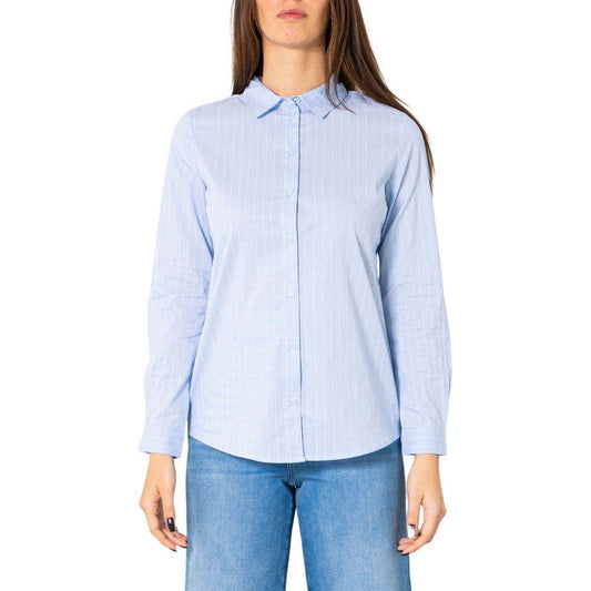 Jacqueline De Yong Blue Cotton Shirt