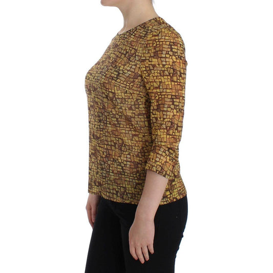 Dolce & Gabbana Sicilian Mosaic Print Silk Blouse Dolce & Gabbana Sienna