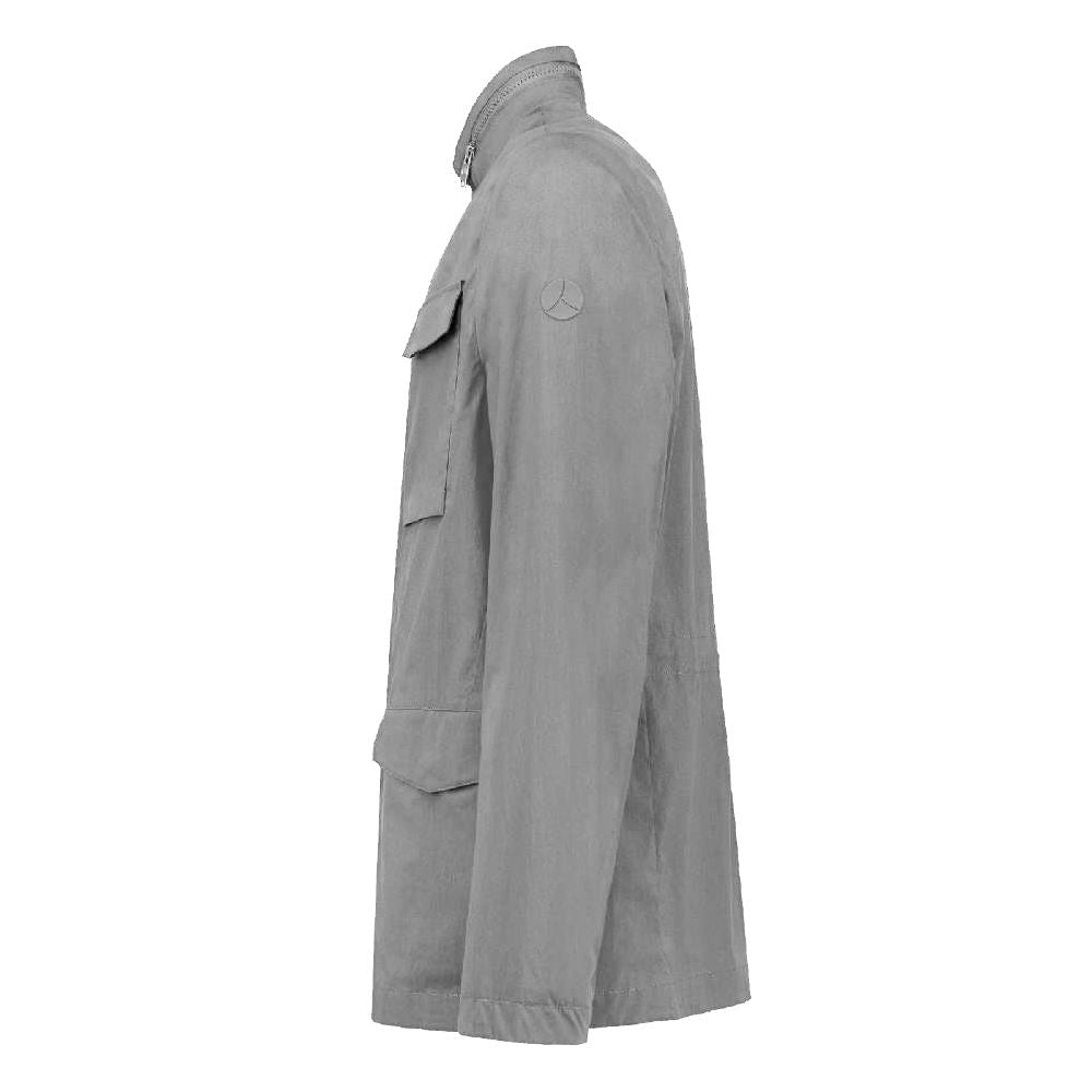 Front view with bag zipped and handles upright.