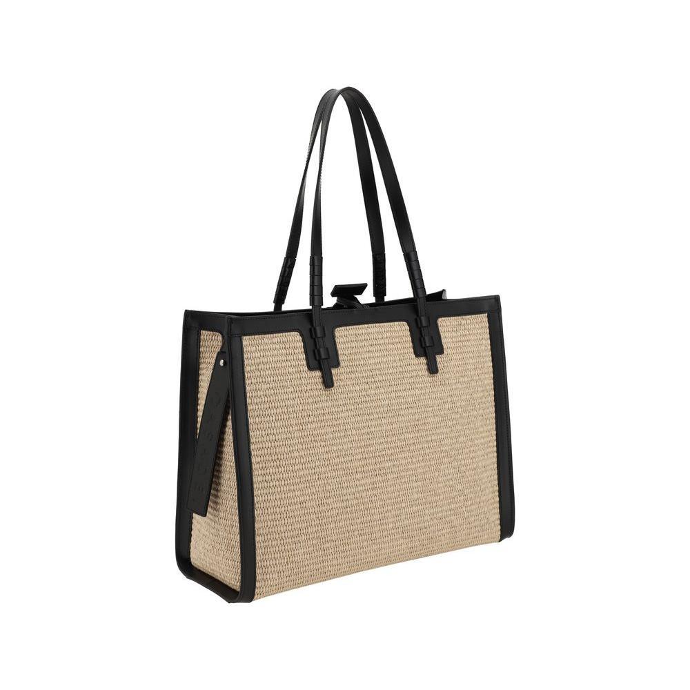 Front view with bag zipped and handles upright.