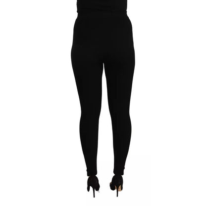 Dolce & Gabbana Black High Waist Stretch Pants Tights