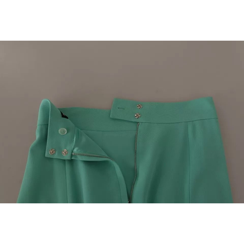Dolce & Gabbana Mint Green Viscose Pencil Cut Midi Skirt Dolce & Gabbana