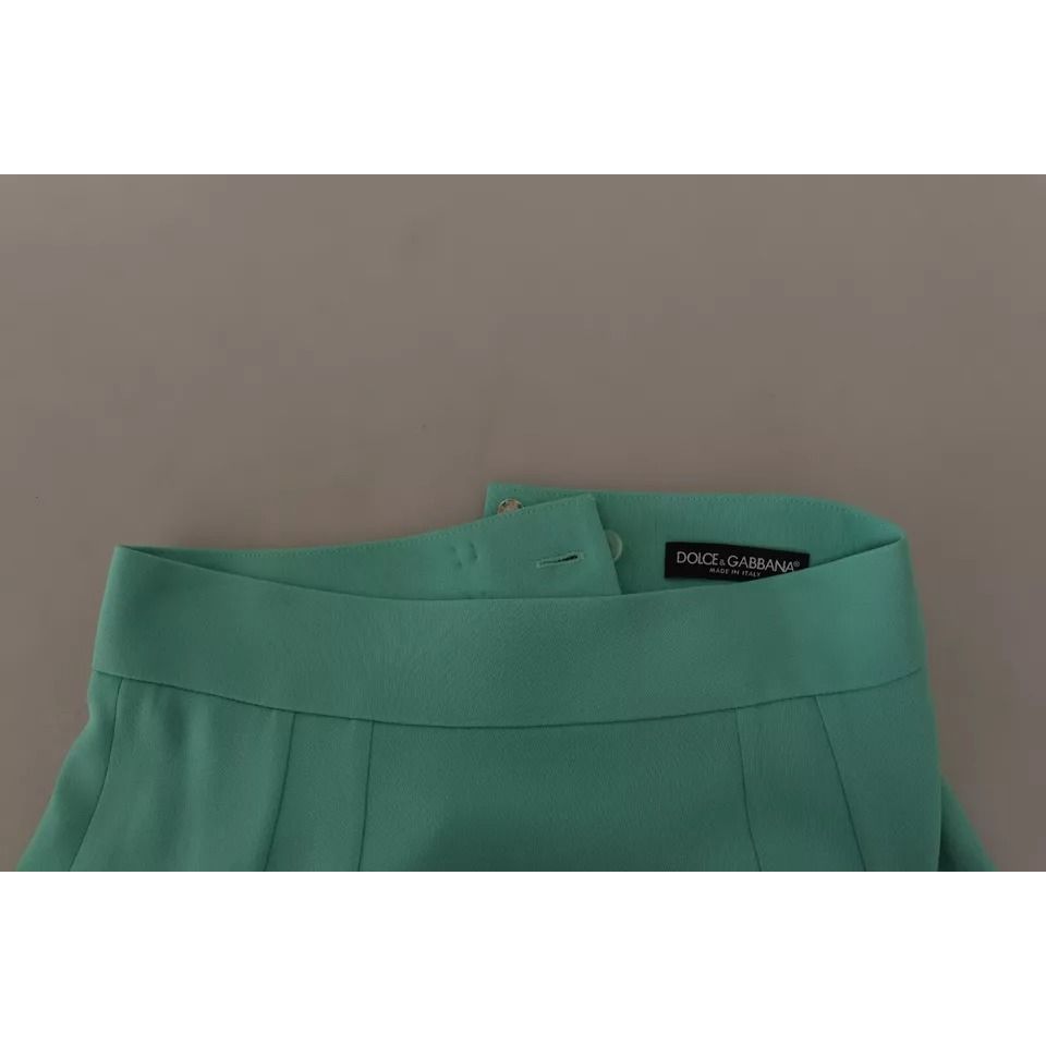 Dolce & Gabbana Mint Green Viscose Pencil Cut Midi Skirt Dolce & Gabbana