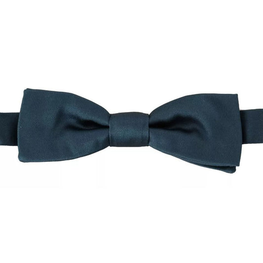 Dolce & Gabbana Blue 100% Silk Adjustable Neck Bow Tie Mens FT3585