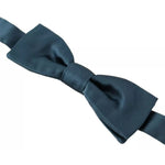 Dolce & Gabbana Blue 100% Silk Adjustable Neck Bow Tie Mens FT3585