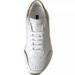 Dolce & Gabbana White Gold DAYMASTER Leather Sneakers Men Shoes MV4300-42