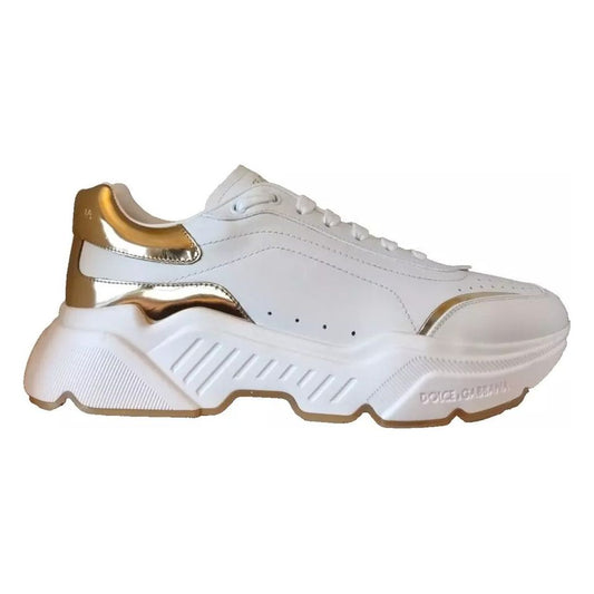 Dolce & Gabbana White Gold DAYMASTER Leather Sneakers Men Shoes 1728,67345645728,Dolce & Gabbana,EU40/US7,Material: 100% Calfskin Leather,Men,Men - Shoes,Preowned / Defect,Shoes,Sneakers - Men - Shoes,White Dolce & Gabbana MV4301-40