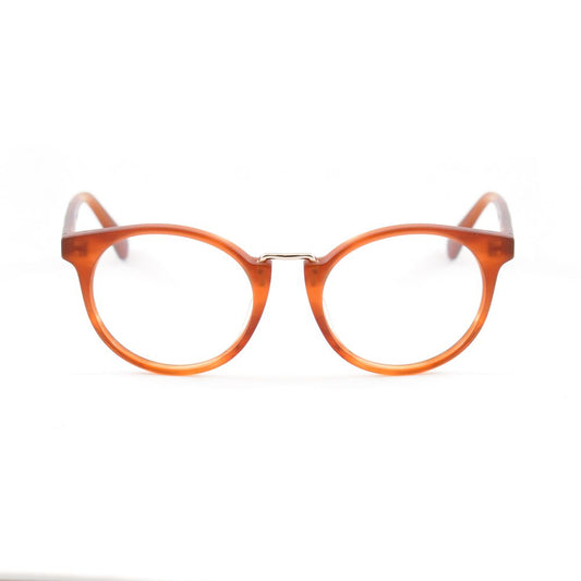 Front view of Vuarnet Brown Acetate Frames for women, model VL16250003, with dimensions 45/12/140 mm, made from acetate material.