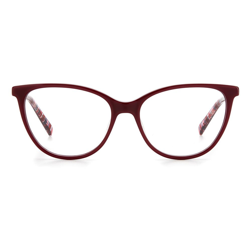 M Missoni Red Acetate Frames with a classic cat-eye design, perfect for women. Frame measurements: 54/16/140 mm.