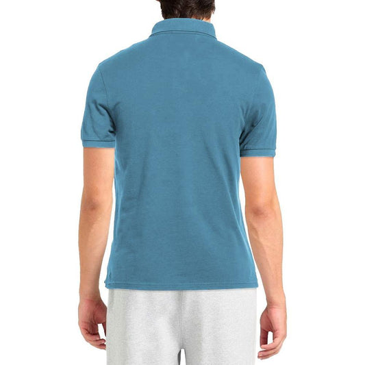 Alpha Studio Light Blue Cotton Men Polo Shirt