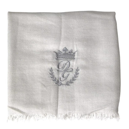 Dolce & Gabbana Gray Cashmere Wrap Shawl Fringe Scarf