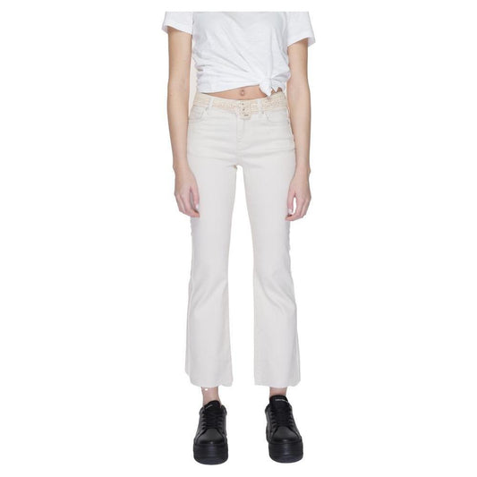 Vero Moda Beige Cotton Jeans & Pant