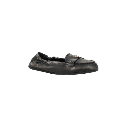 Prada Vintage-effect leather Loafers
