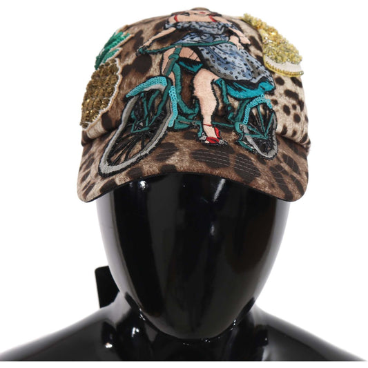 Dolce & Gabbana Elegant Sequined Leopard Baseball Cap Cap Dolce & Gabbana Dark Slate Gray