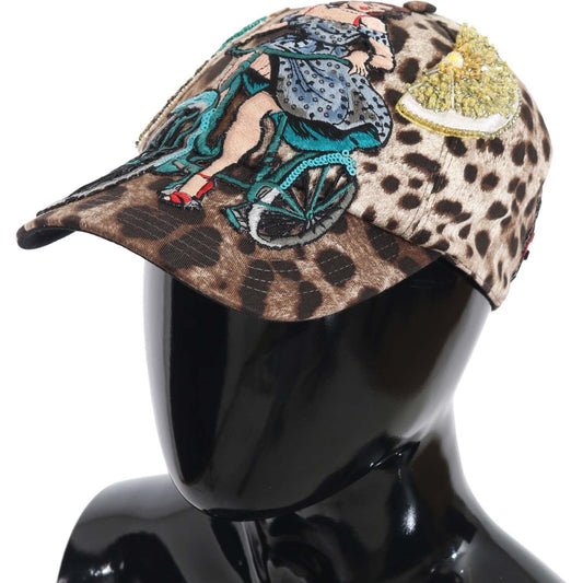 Dolce & Gabbana Elegant Sequined Leopard Baseball Cap Cap Dolce & Gabbana Dark Slate Gray