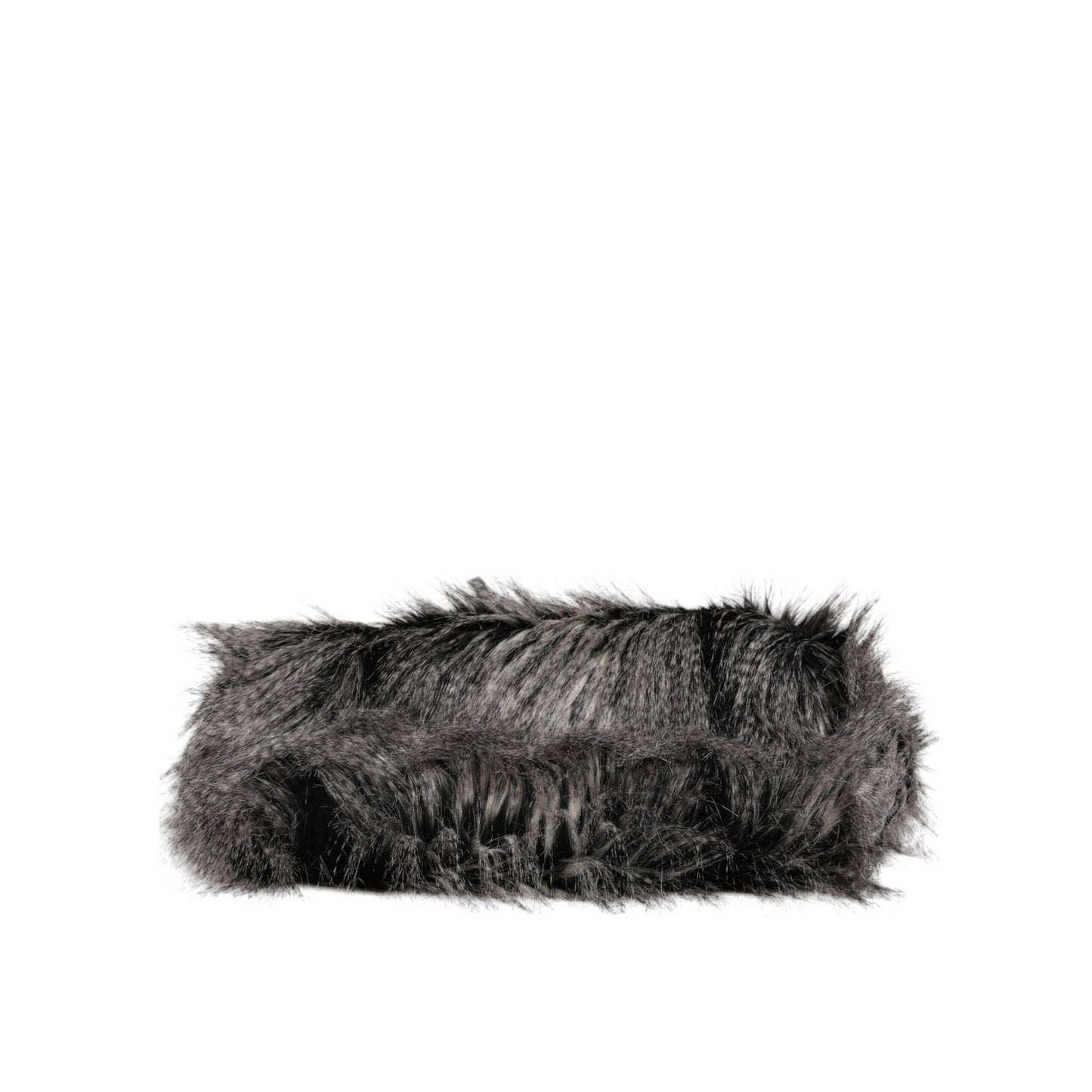 Dolce & Gabbana Black Oversize Faux Fur Shopping Tote Bag
