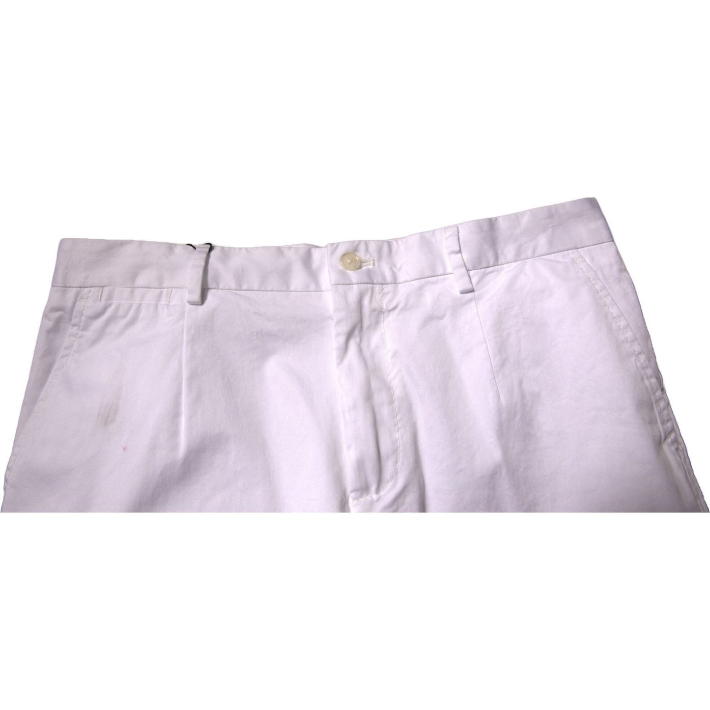 Dolce & Gabbana White Chinos Cotton Stretch Casual Shorts