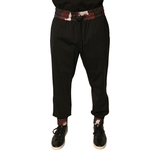 Dolce & Gabbana Black Camouflage Wool Jogger Sweatpants Pants