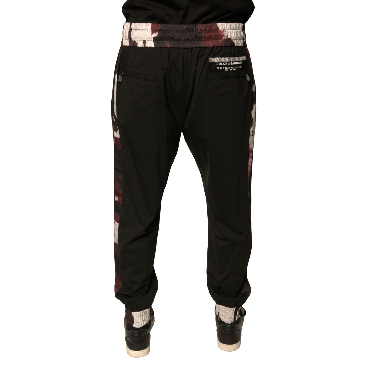 Dolce & Gabbana Black Camouflage Wool Jogger Sweatpants Pants