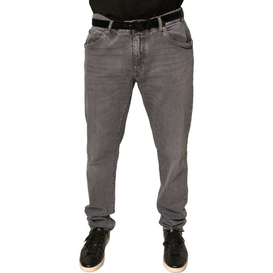 Dolce & Gabbana Gray Logo Cotton Stretch Skinny Denim Jeans PAN75714-58