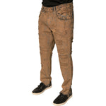 Dolce & Gabbana Brown Tattered Cotton Skinny Denim Jeans PAN75766-52