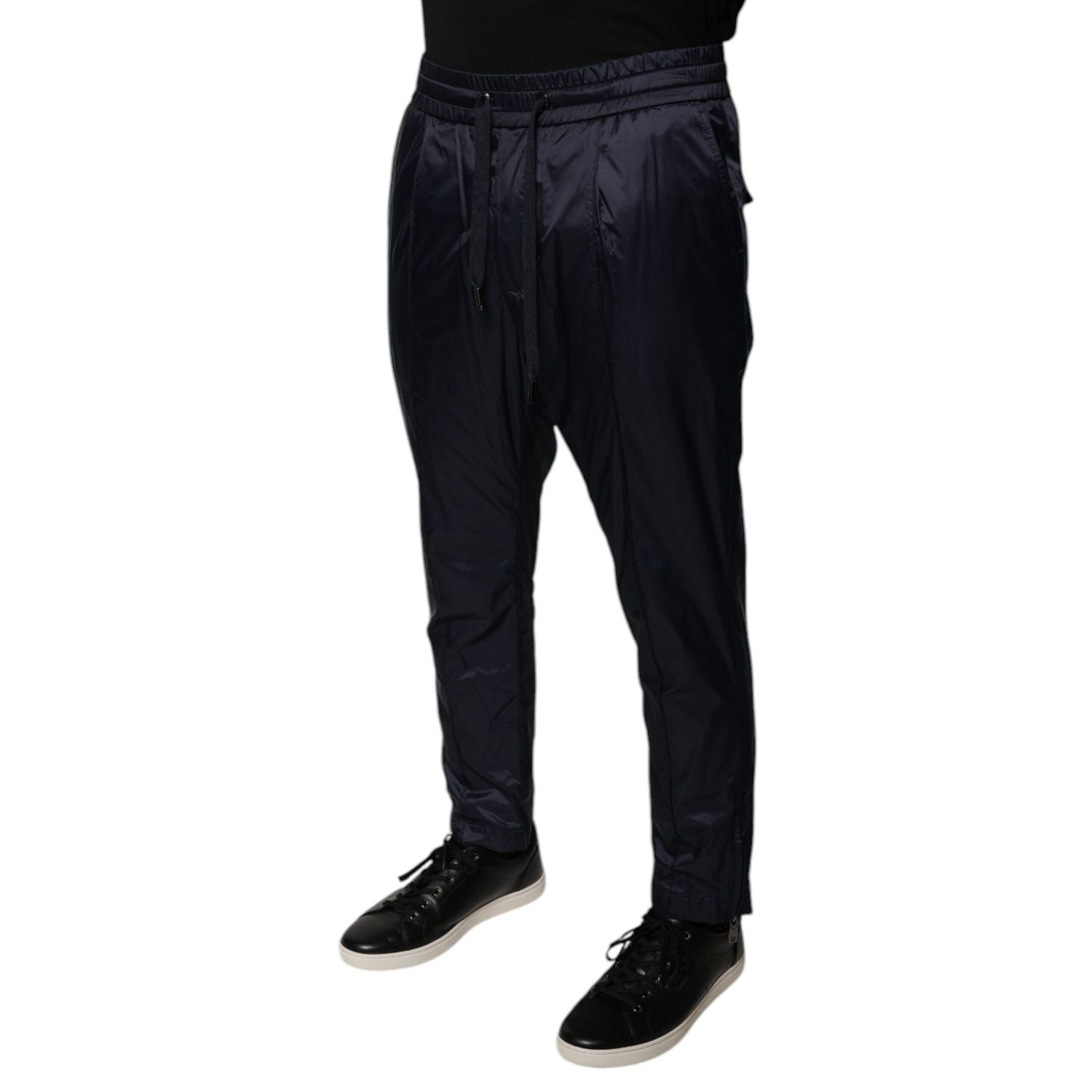 Dolce & Gabbana Dark Blue Cotton Skinny Sweatpants Pants