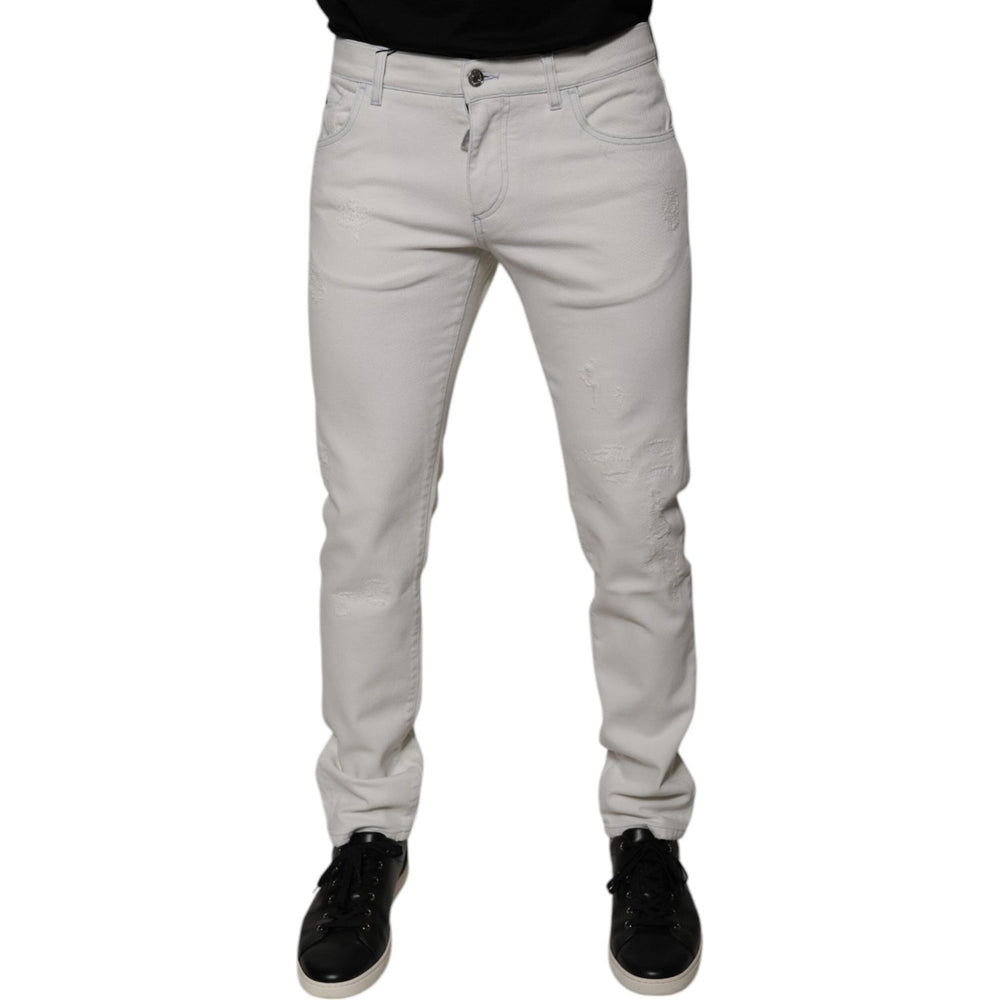 Dolce & Gabbana White Cotton Skinny Denim Jeans PAN75853-50
