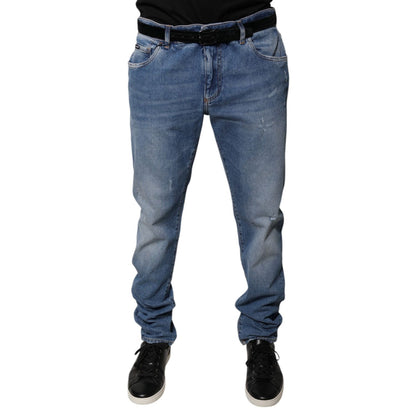 Dolce & Gabbana Light Blue Cotton Men Skinny Denim Jeans