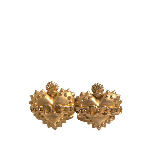 Dolce & Gabbana Gold 925 Sterling Silver DG Heart Cufflink SMY10538