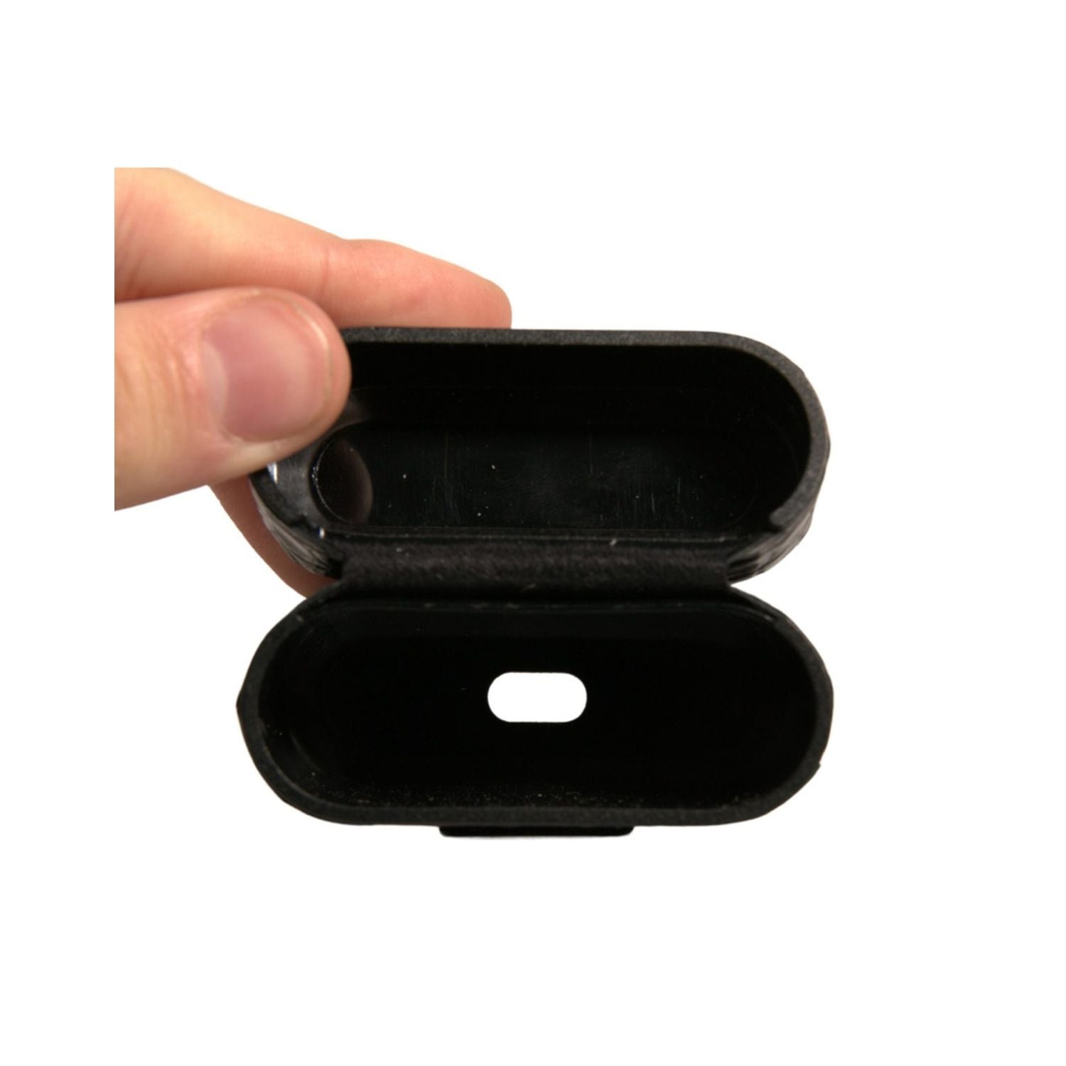 Dolce & Gabbana Black Leather Metal Logo Plaque Holder Airpods Case