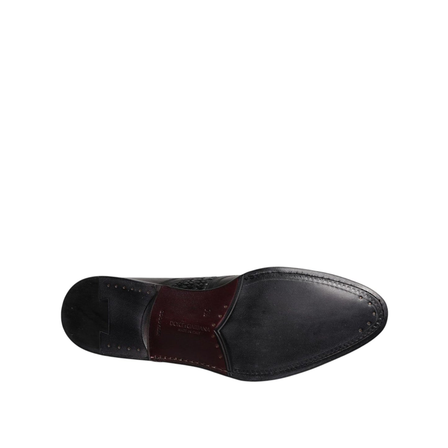 Dolce & Gabbana Black Leather Derby Wingtip Lace Up Formal Dress Shoes