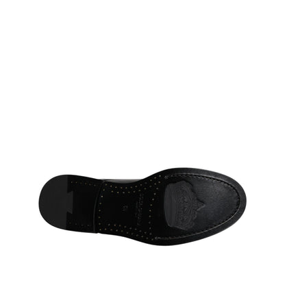 Dolce & Gabbana Black Patent Leather Derby Lace Up Formal Dress Shoes