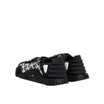 Dolce & Gabbana Black Logo Nylon Low Top NS1 Sneakers Shoes