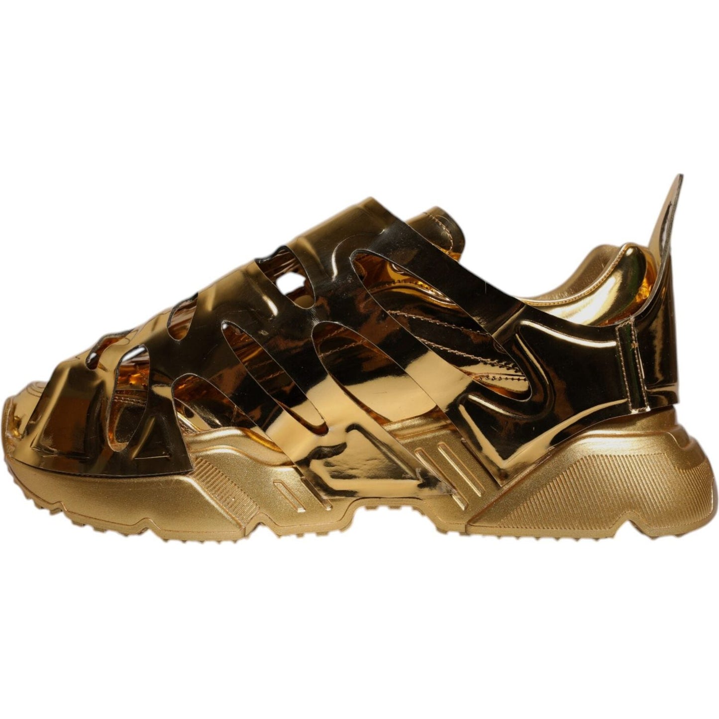 Dolce & Gabbana Gold Daymaster Leather Low Top Sneakers Shoes MV6709-45