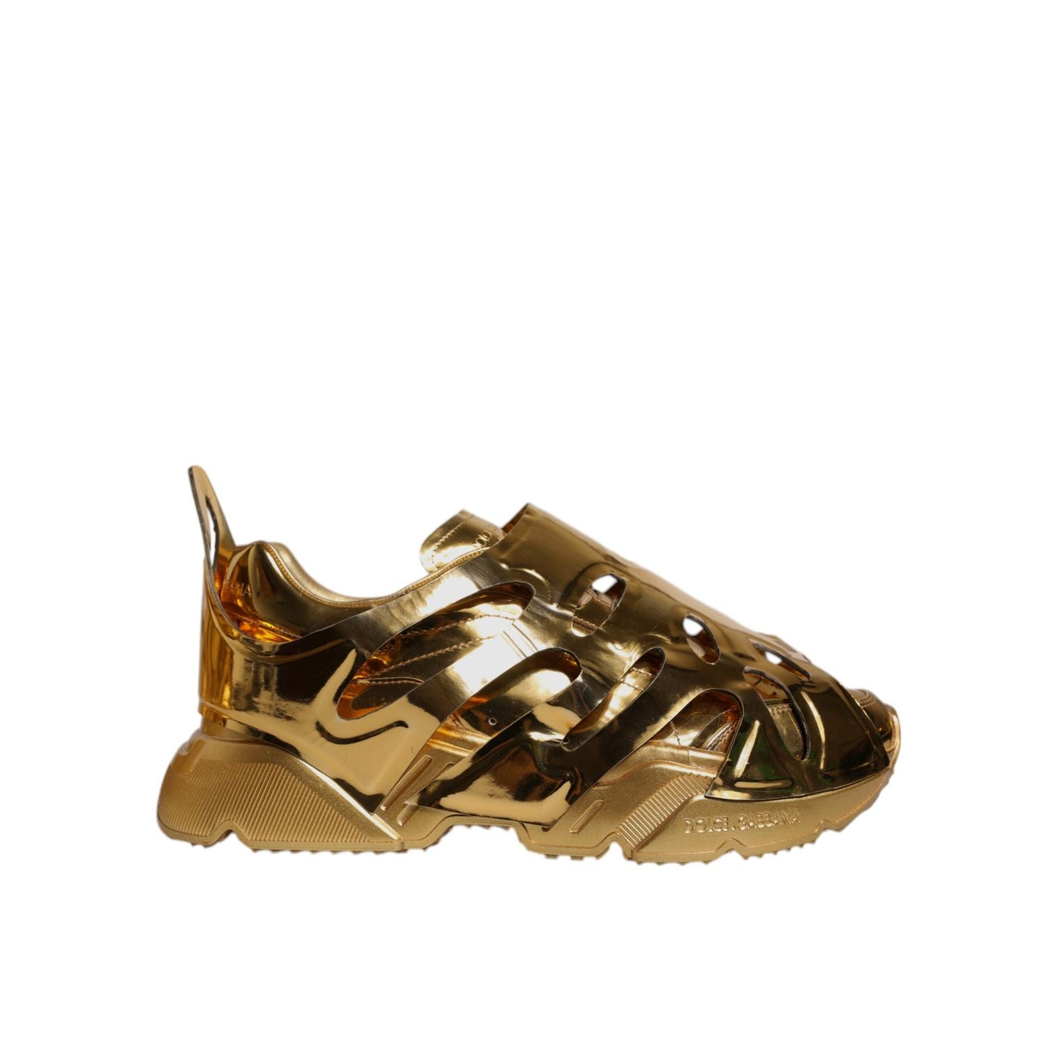 Dolce & Gabbana Gold Daymaster Leather Low Top Sneakers Shoes