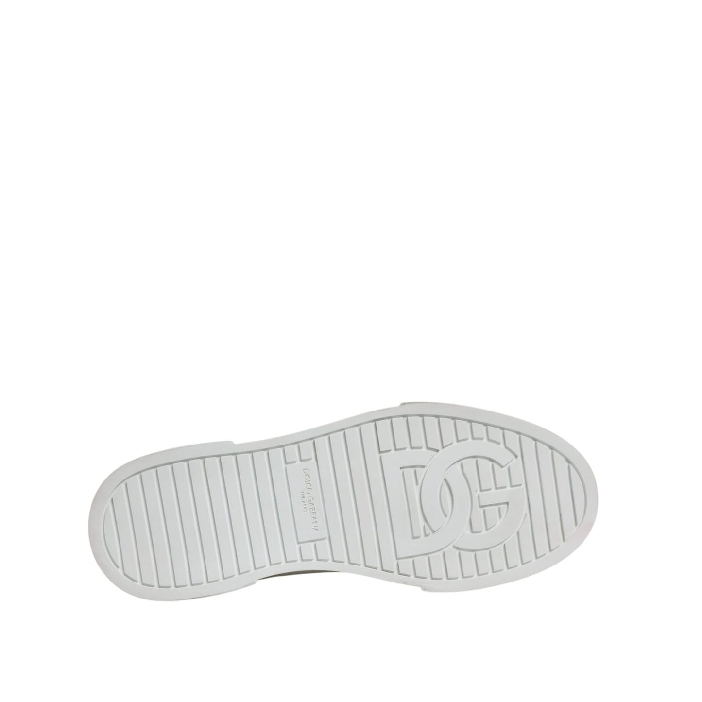 Dolce & Gabbana White Black Cotton High Top Sneakers Shoes