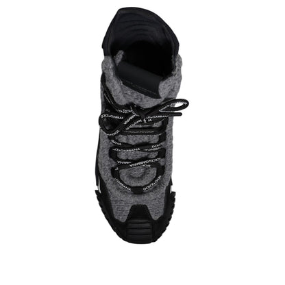 Dolce & Gabbana Gray Black NS1 High Top Boots Sneakers Shoes