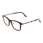 Ermenegildo Zegna Brown Men Glasses Frame in square style with full-rim design, plastic and titanium material, 53-19-145 size.