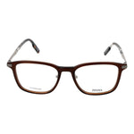 Ermenegildo Zegna Brown Men Glasses Frame in brown plastic and titanium, square style, full-rim design, size 53-19-145.