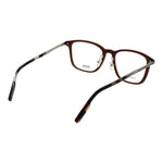 Ermenegildo Zegna Brown Men Glasses Frame with full-rim design made of plastic and titanium, 53-19-145 size, stylish square shape.