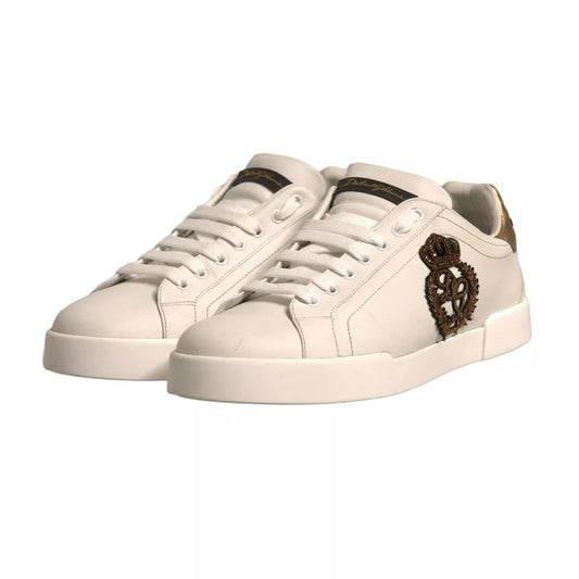 Dolce & Gabbana White Crown Patch Portofino Sneakers Shoes MV6850#1-43.5
