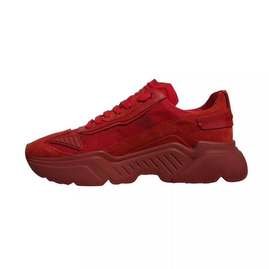 Dolce & Gabbana Red Leather Daymaster Low Top Sneakers Shoes MV6864-43