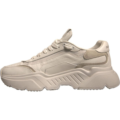 Dolce & Gabbana White Daymaster Leather Low Top Sneakers Shoes