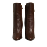 Dolce & Gabbana Brown Leather Heels Mid Calf Boots Shoes