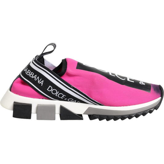 Dolce & Gabbana Fuchsia White Slip On Sorrento Sneakers Shoes LA12307-38