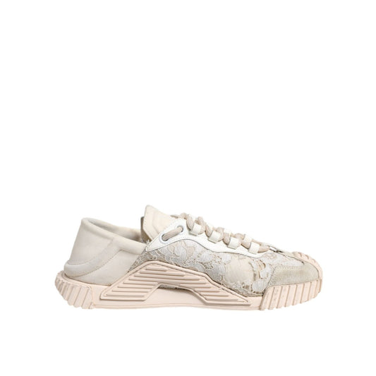 Dolce & Gabbana White Lace NS1 Low Top Sneaker Sports Shoes